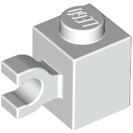 LEGO White Brick, Modified 1 x 1 with Clip (Horizontal Grip) 60476 - 4567891