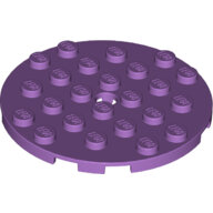 LEGO Medium Lavender Plate, Round 6 x 6 with Hole 11213 - 6329950