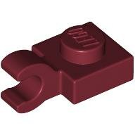 LEGO Dark Red Plate, Modified 1 x 1 with Open O Clip (Horizontal Grip) 61252 - 6360110