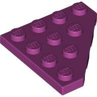 LEGO Magenta Wedge, Plate 4 x 4 Cut Corner 30503 - 6349464