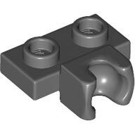 LEGO Dark Bluish Gray Plate, Modified 1 x 2 with Small Tow Ball Socket on Side 14704 - 6146792