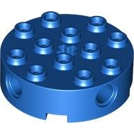 LEGO Blue Brick, Round 4 x 4 with 4 Side Pin Holes and Center Axle Hole 6222 - 4125244