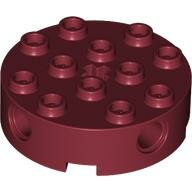 LEGO Dark Red Brick, Round 4 x 4 with 4 Side Pin Holes and Center Axle Hole 6222 - 6057433